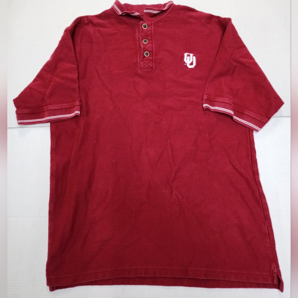 Vintage BT Player Men's Size XL Oklahoma University Sooners Crimson Polo Shirt